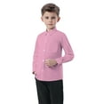 thumbnail image 4 of Tao Tao Boys' Long Sleeve Dress Shirts Classic Collared Button-Down Tshirt Solid Cotton Top with Chest Pocket Pink 7 Years, 4 of 6