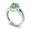 thumbnail image 2 of Halo Engagement Ring for Women - 1.49ct Simulated Green Diamond in 18K White Gold Promise Ring, 2 of 6