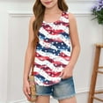 thumbnail image 4 of MKOSPLRT Red White Blue Girl's Tanks Sleeveless Scoop Neck Tank Tops Funny Stars Striped Graphic Tanks Summer Holiday Tanks 5-14Y, 4 of 6