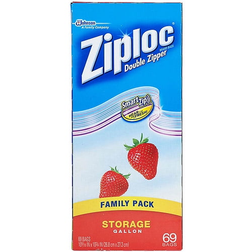 Ziploc Storage Bags Family Pack Gallon Size, 69 count