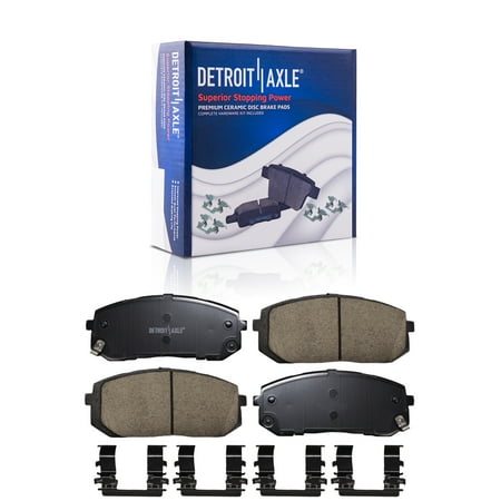 Detroit Axle - Front Brake Pads for Hyundai 21-23 Elantra Kia K5, 20-23 Sonata, 2020 2021 2022 2023 Ceramic Brake Pads with Hardware Replacement