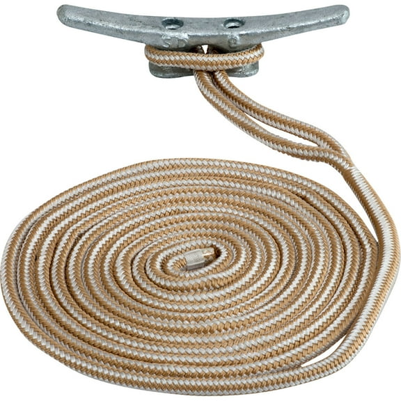 Sea Dog Hollow Braided Polypropylene Rope Spool, 1/4" x 600', Yellow