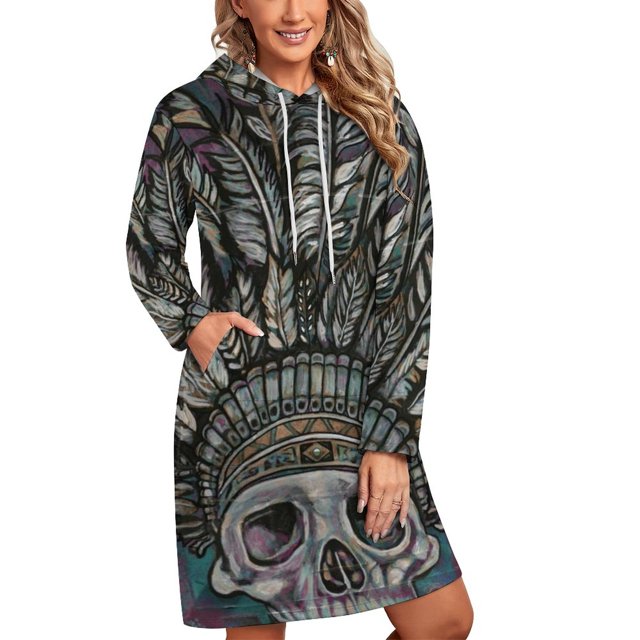 Robe Indienne à Carreaux Automne Hiver Col Rond Manches Longues Nouvelle Mode Robe Ample Indienne pour Femmes