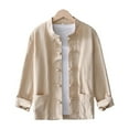 thumbnail image 2 of MYG Mens Chinese Style Long Sleeves Blouse Button Down Tang Suit Uniform Shirts Tops, 2 of 9