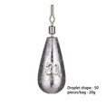 thumbnail image 1 of 50 Pieces Lead Sinker Drop Multipurpose Shot Compact Size Space Saving Functional Fishing Supplies Multipurpose Sweet Gift Weight Sinkers 20g, 1 of 6
