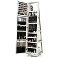 thumbnail image 6 of Giantex 360° Rotating Jewelry Armoire w/Higher Full Length Mirror, Standing Lockable Cabinet Organizer w/ Large Storage Capacity, Inside Makeup Mirror(White), 6 of 8