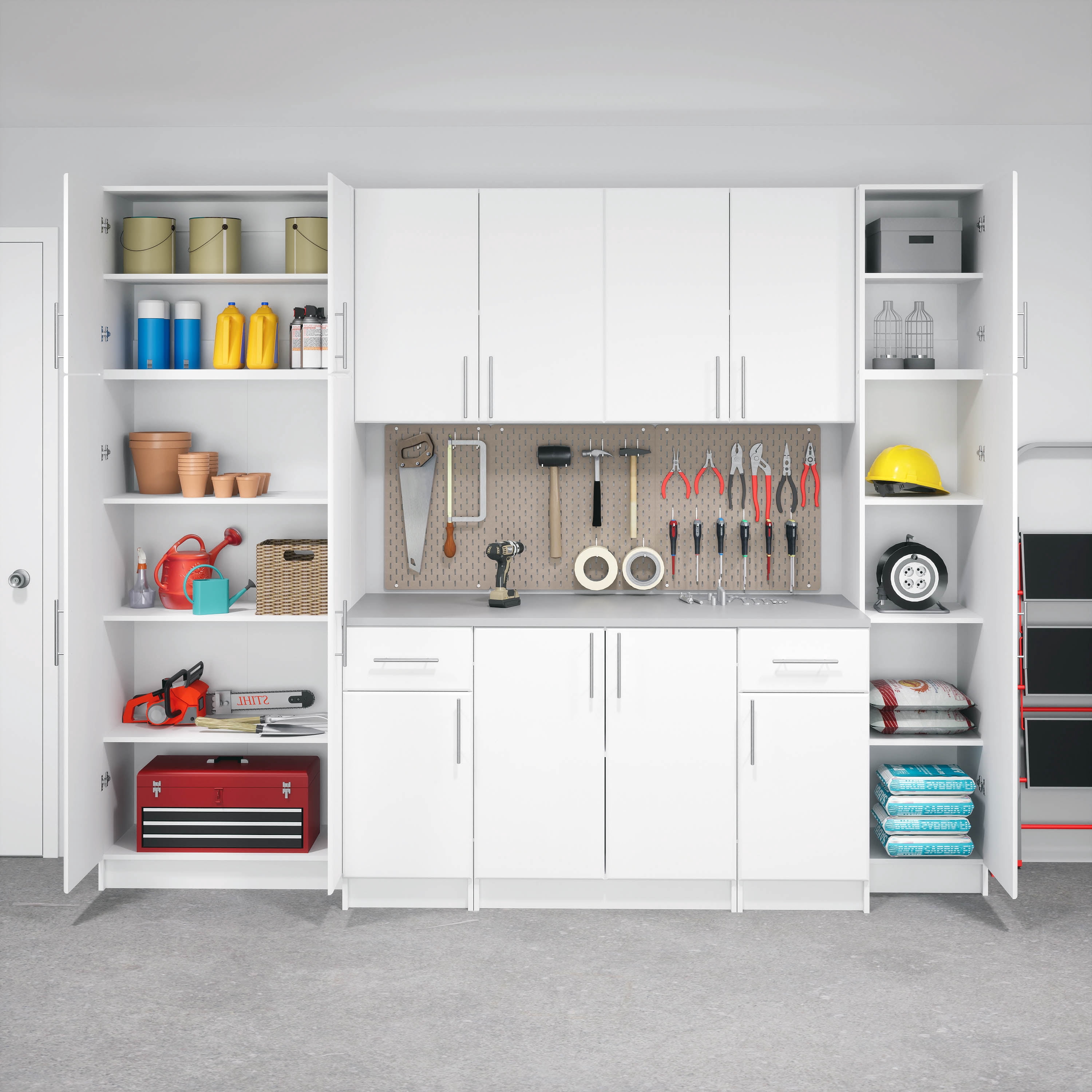 Prepac Elite 16" Storage Cabinet, White Storage Cabinet, Base Cabinet, Bathroom Cabinet with 1 Drawer and Adjustable Shelf 24" D x 16" W x 36" H, WED-1636