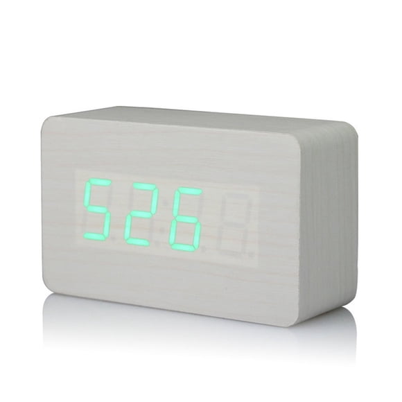 LED Digital Electronic Alarm Clock Backlight With Calendar Voice Control Mute