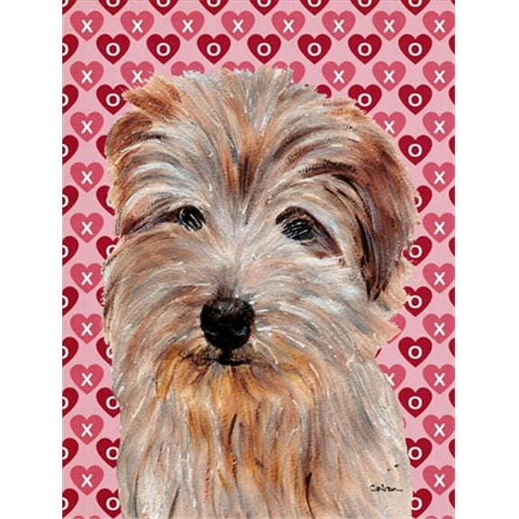 Norfolk Terrier Hearts and Love Flag Garden Size