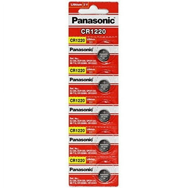 Panasonic CR1220 3 Volt Lithium Coin Battery (5 Batteries)