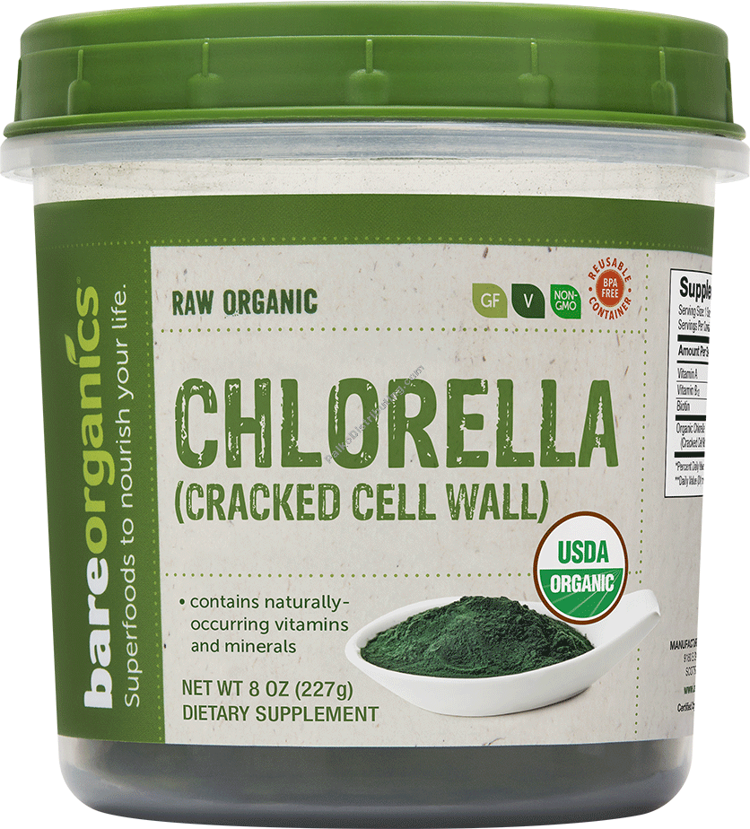 Bare Organics Organic Chlorella Powder Cracked Wall 8 oz