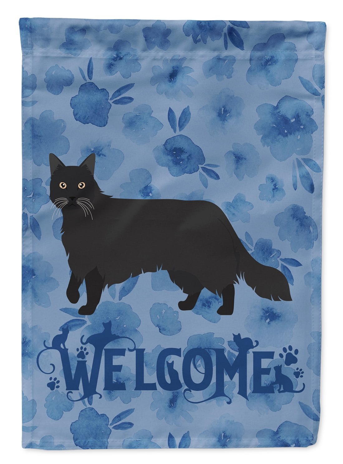 Black Chantilly Tiffany Cat Welcome Flag Canvas House Size Walmart Com