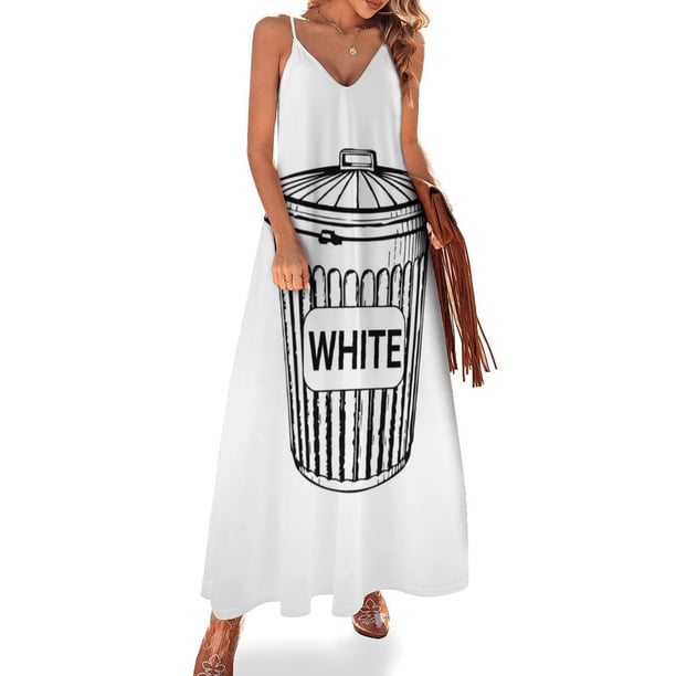 Vestido sin mangas de basura blanca, ropa de verano, vestido de mujer, ropa de mujer, vestido de fiesta elegante y elegante de Corea para mujer