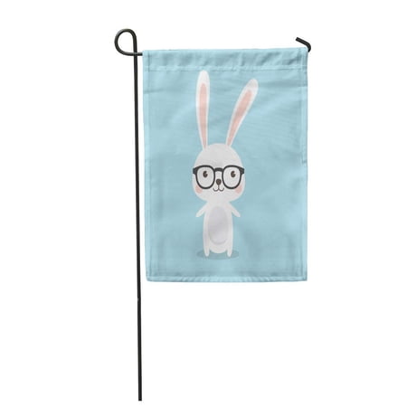 SIDONKU Happy Easter Bunny Cute Rabbit Geek Nerd Character Funny Garden Flag Decorative Flag House Banner 28x40 inch