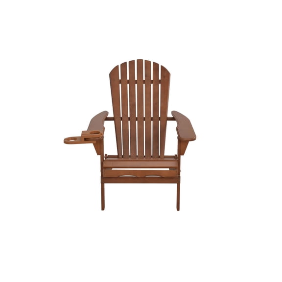 W Unlimited Walnut Foldable Adirondack Chair With Cup Holder SW2136WN
