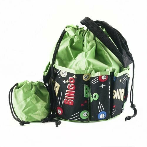 10-Pocket Bingo Dauber Bag - Blue Bingo Ball Design With Troll Charm & Chip Bag