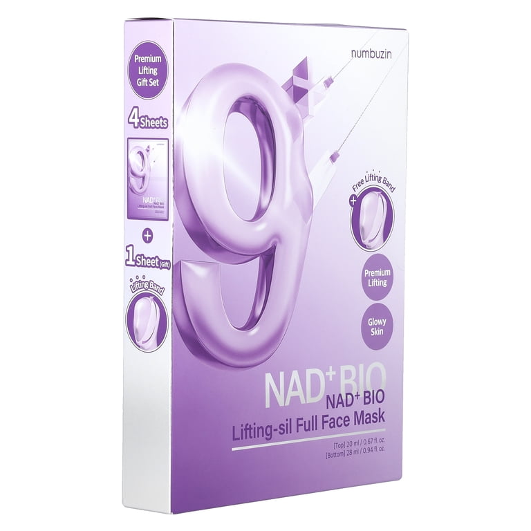Numbuzin NAD + Bio Lifting-sil Full Face Beauty Mask, 4 Sheets
