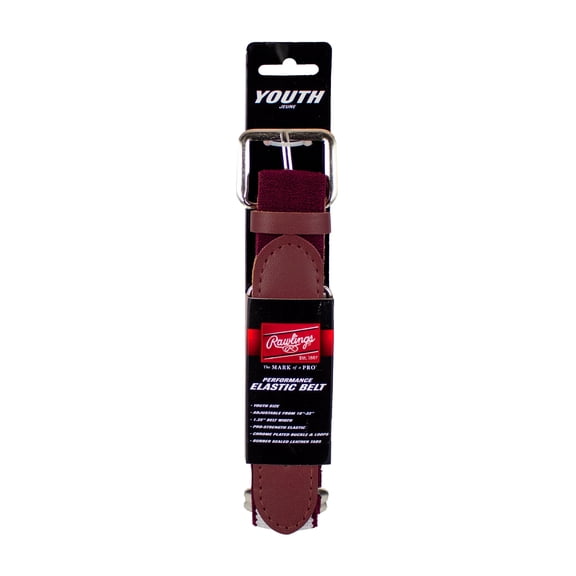 Rawlings Game Day Belt | Baseball/Softball | Adult Multiple Colors, Maroon, Youth | Performance Elastic | Fits 18"-34"