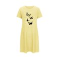thumbnail image 4 of HomeGardon Women's Sleepwear Nightgowns for Women,Fashion Print Medium Length Dress Oversized Short Nightgown Fashion Chest Print Short Sleeve Nightdress,S-XXL, 4 of 6