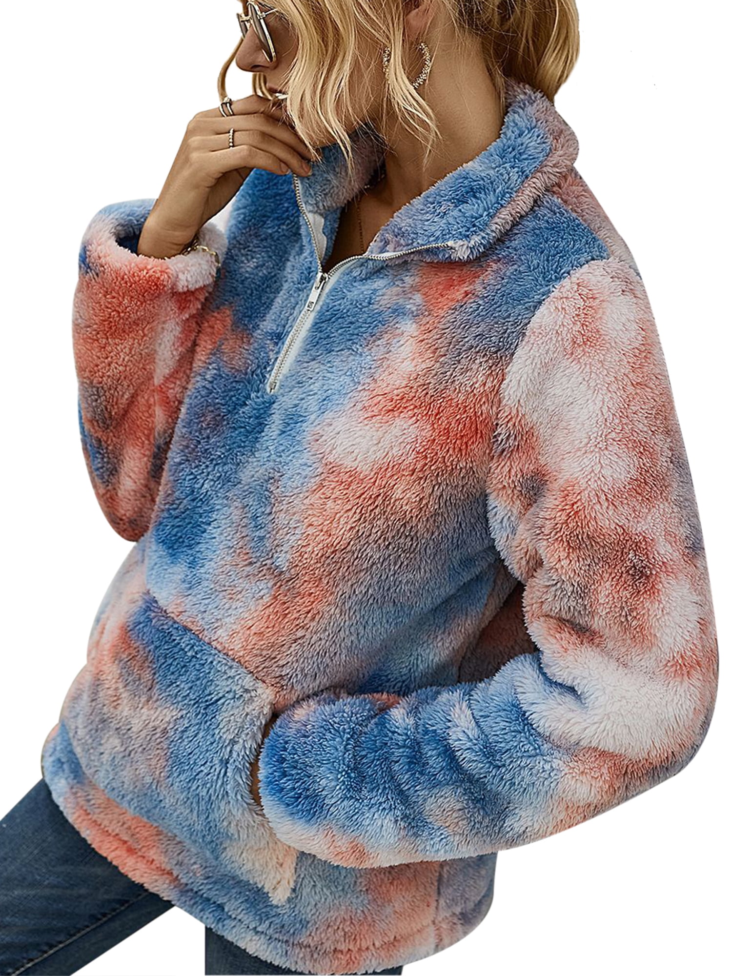 Plush Sherpa Sweatshirt Fuzzy Fleece 