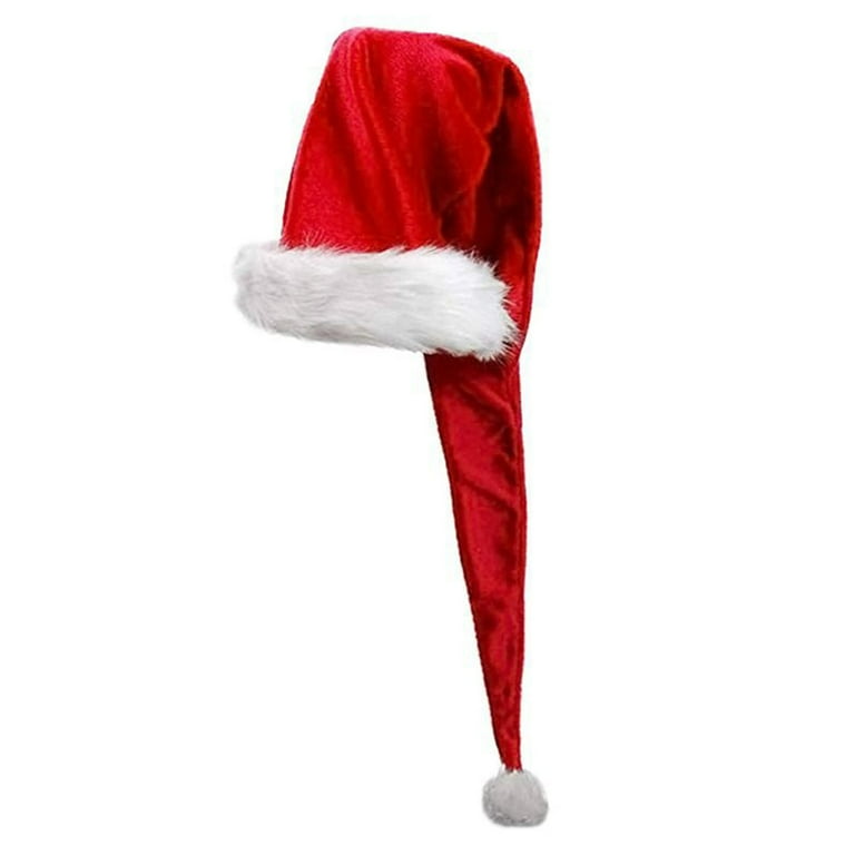 JNANEEI Christmas Santa Hat for Extra Long Xmas Long-tail Cap for