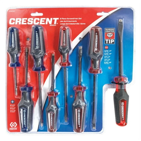 UPC: 0037103318824 | Crescent Phillips And Slotted Co Molded Diamond Tip Screwdriver 8Pc Set