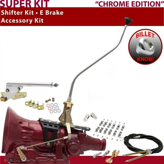American Shifter 4L60E Shifter Kit Chrome 23 in. Swan E Brake Cable Clamp Clevis for F5EC6