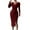 #544-Wine, variant on Roncen Women's Solid Knit Dress - Bodycon Fit Stretchy Pencil Dress with Casual Chic Style, Flattering Silhouette for Daily Wear Office Outfits