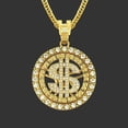 thumbnail image 3 of Signe Dollar Riche en Argent Hip Hop Rappeur Bling Pendentif Pavé Doré Cristal Signe Dollar Pendentif Collier Chaîne Franco Hip Hop Hommes Femmes, 3 of 7
