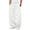 White-L, variant on Men's Loose Fit Sporty Trousers Drawstring Closure Wide Leg Quick Dry Polyester Casual Lounges Pants With Pockets
