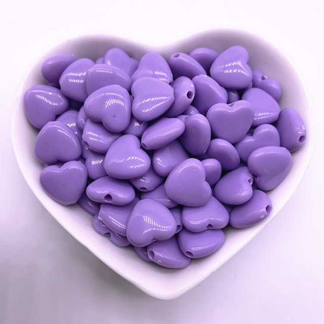 30 unids/lote 12mm 14mm colorido forma de corazón acrílico espaciador suelto cuentas para fabricación de joyas accesorios DIY Tan Jianjun unisex