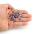 thumbnail image 4 of Nvzi Pendientes de piedra natural personalizados, pendientes largos colgantes con borlas de piedra natural irregulares (morado), 4 of 4