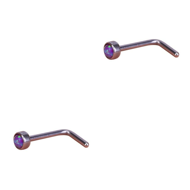 ziyahi Clous de Nez Style Simple Femme Habillage Décoration Mode Accessoire Acier Inoxydable Bijou en Forme de L Vis Type 3 Type13 NO13