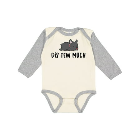 

Inktastic Napping Dis Tew Much Grey Frenchie Gift Baby Boy or Baby Girl Long Sleeve Bodysuit