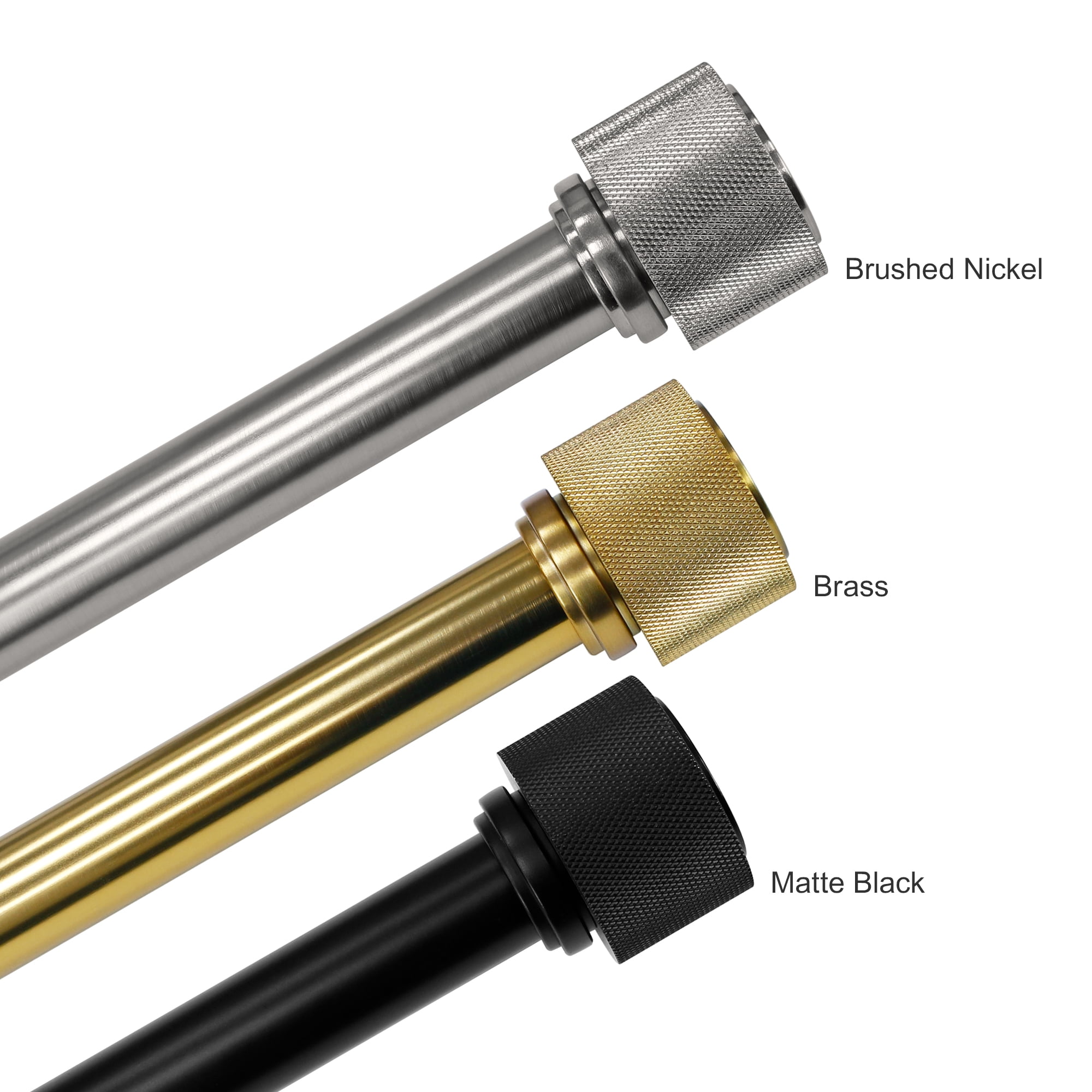 Better Homes & Gardens 1" Brass Knurled Cylinder Curtain Rod 120-180"