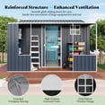 thumbnail image 4 of Jocisland 10x10.5x7 FT Metal Storage Shed, Dual-Zone Tool Shed with Work Area, Reinforced Frame, Gable Roof, Ventilated Design, Dark Grey, 4 of 8