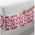 thumbnail image 2 of Valentines Bed Skirt, Doodle Hand Drawns Love and Affection with Many Patterns, Elastic Bedskirt Dust Ruffle Wrap Around for Bedding Decor, 4 Sizes, Pink Ruby Dried Rose, by Ambesonne, 2 of 2