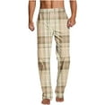 thumbnail image 2 of Ftwytp Men's Plaid Pyjama Bottoms Straight Fit Lounge Check Nightwear Trousers Elasticated Waist Drawstring Comfy Pajama Sleep Pants with Pockets, 2 of 5