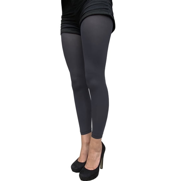 Gray Footless Tights For Women