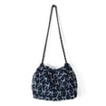 thumbnail image 1 of Bolso de Malla con Lazo Likrtyny para Niñas moderno de mezclilla Azul oscuro, 1 of 9