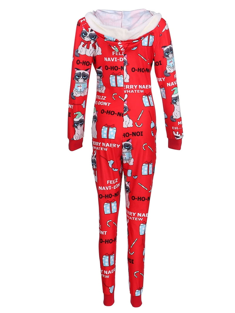Aunavey Women's Christmas Onesie Pajamas Sleepwear Microfleece