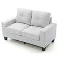 thumbnail image 3 of Newbury 58 in. W Flared Arm Faux Leather Straight Sofa in White, 3 of 5