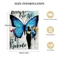 thumbnail image 2 of COMIO Blue Butterfly Wall Art Inspirational Memorial Wall Decor Butterfly Pictures Canvas Gift Prints Framed Modern Painting Artwork For Bathroom Living Room Kitchen Office, 2 of 5