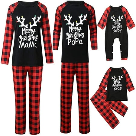 

Canrulo Family Christmas Pjs Matching Sets Snowflake Printed Christmas Matching Jammies for Adults and Kids Xmas Sleepwear Set
