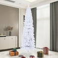 thumbnail image 2 of PAPROOS White Pencil Christmas Tree, 7.5FT Slim Christmas Tree with 1000 Branch Tips, Modern Artificial Christmas Tree with Foldable Metal Stand, Xmas Tree for Outdoor Indoor Holiday Decoration, 2 of 9