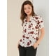 thumbnail image 4 of Blusa Floral Allegra K Cuello Con Volantes Manga Corta Casual Top Para Mujer Beige L, 4 of 6