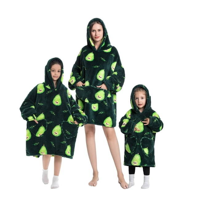 Wearable Blanket Hoodie for Adults Sherpa All Patterns Oversized Sweatshirt Blanket with Pockets