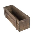 thumbnail image 6 of Efavormart 18x6'' Natural Smoked Brown Rectangle Wood Box DIY Rustic Wooden Planter Boxes With Plastic Liner For Wedding Party, 6 of 11