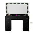 thumbnail image 5 of Ember Interiors Pam Black Makeup Vanity Desk with Mirror, Lights and Charging Station, 5 of 6