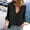 Black, variant on Womens Blouses Work Long Sleeve Casual Solid Fall Elastic Cuffs Dressy Button Up Collared Green Tops 2XL